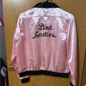 Pink Satin Bomber Jacket grease gently used costume jacket